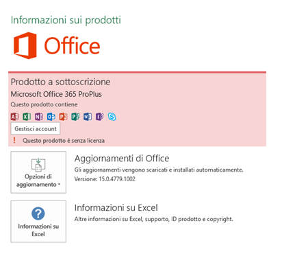 Paolo Sala  Office 365: prodotto senza licenza